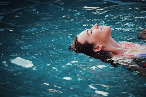 Relaxing on water in sunlight